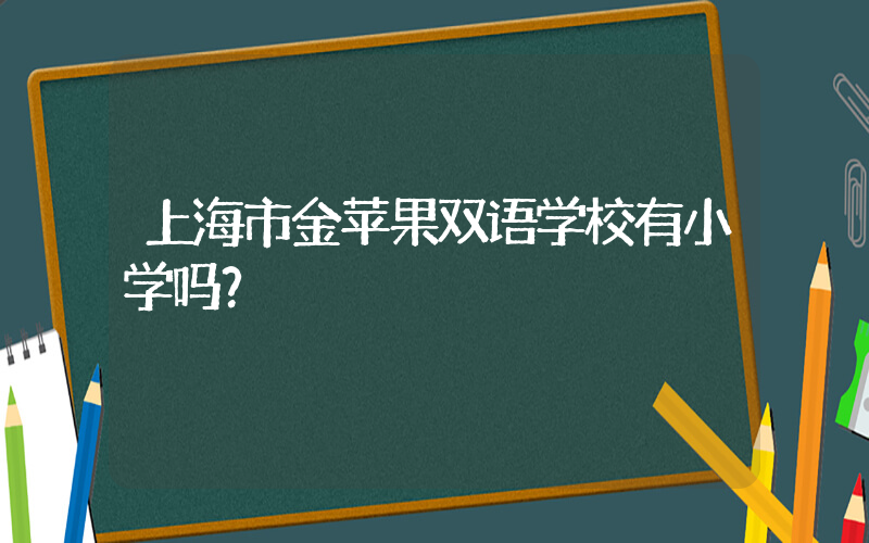 上海市金苹果双语学校有小学吗？
