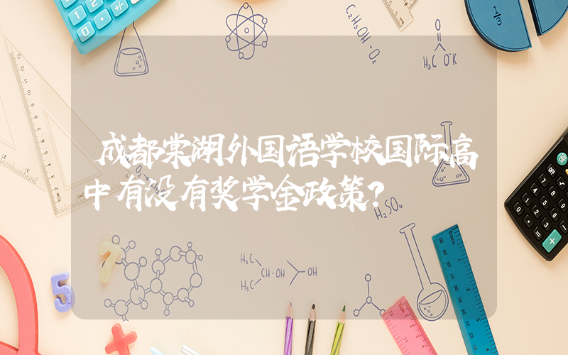 成都棠湖外国语学校国际高中有没有奖学金政策?