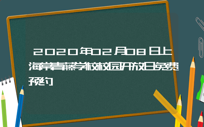 2020年02月08日上海常青藤学校校园开放日免费预约
