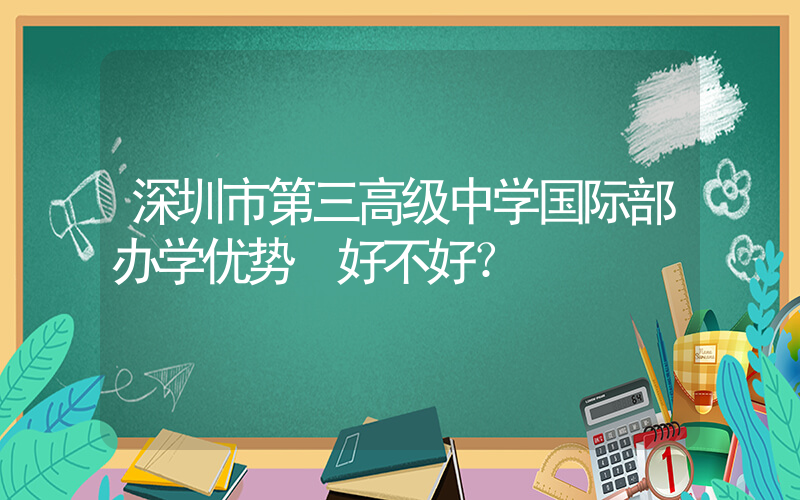 深圳市第三高级中学国际部办学优势 好不好？