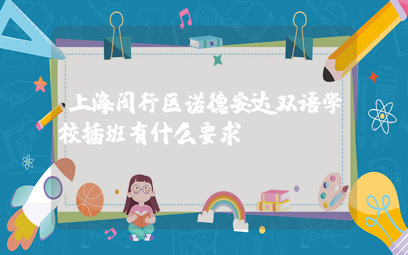 上海闵行区诺德安达双语学校插班有什么要求