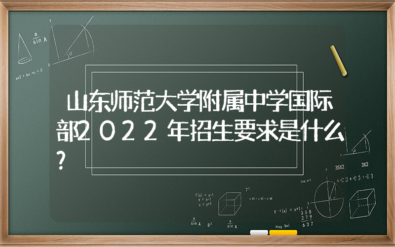 山东师范大学附属中学国际部2022年招生要求是什么？
