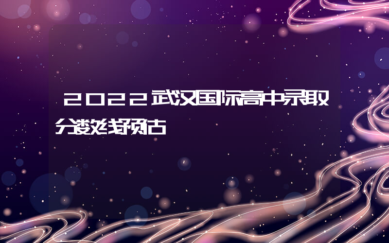 2022武汉国际高中录取分数线预估