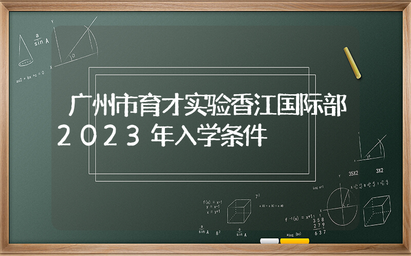 广州市育才实验香江国际部2023年入学条件
