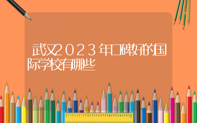 武汉2023年口碑好的国际学校有哪些